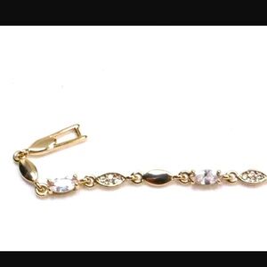 Givenchy Crystal Gold Tone Thin Bracelet